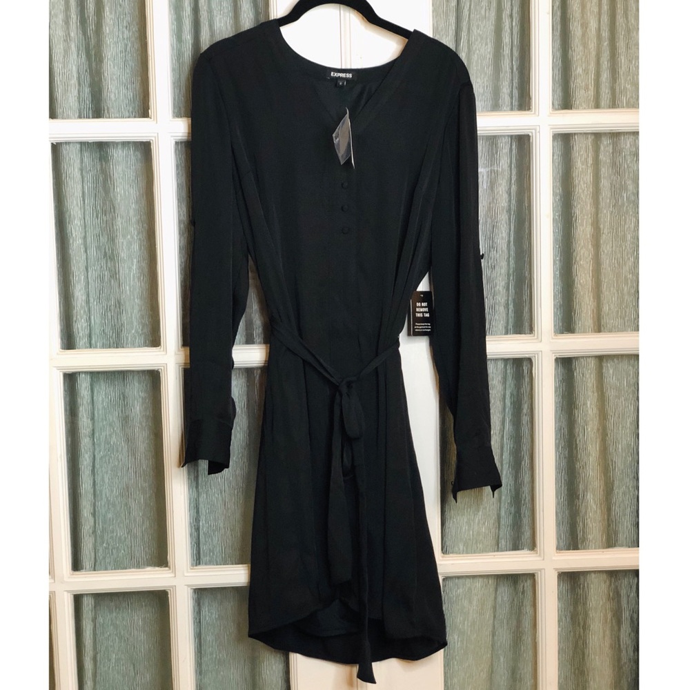 Express long sleeve black medium dress NWT